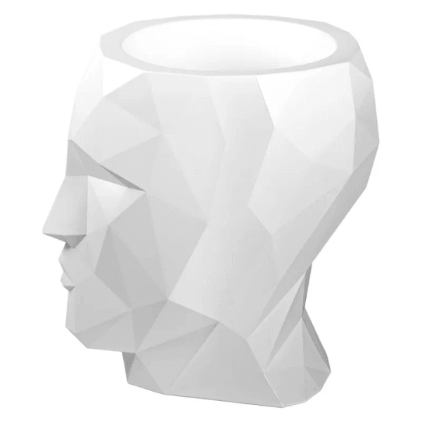 Resine Sculpture Tête de Pot de Fleurs 90CM Blanc SÉVIL - S&C