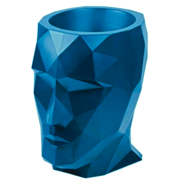 Resine Sculpture Tête de Pot de Fleurs 90 CM Bleu Ciel MAREK - S&C