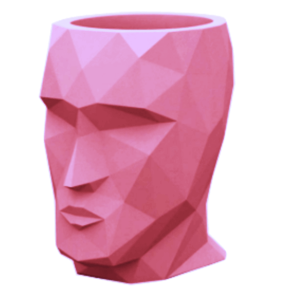 Resine Sculpture Tete de Fleur 90CM Rose Clair ELDAN - S&C