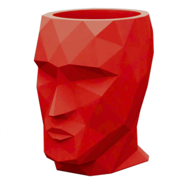 Resine Sculpture Tête de Pot de Fleurs 90CM Rouge JOLINE - S&C