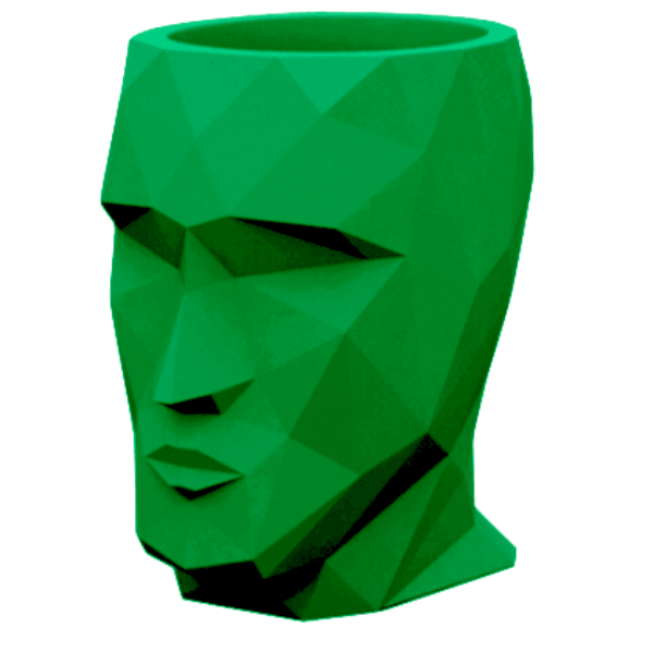 Resine Sculpture Tete de Pot de Fleurs 90CM Vert LUMIER - S&C