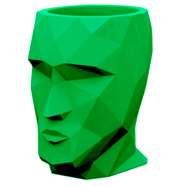 Resine Sculpture Tête de Pot de Fleurs 90CM Vert Pomme LORENT - S&C