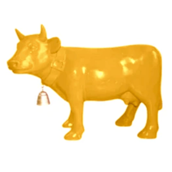 Resine Sculpture Vache 110CM Jaune ALOUAN - S&C