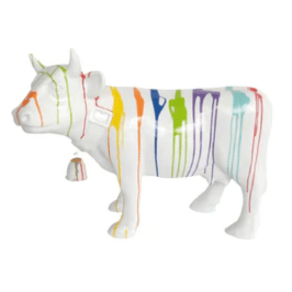 Resine Sculpture Vache 110 CM Multi Couleur CALYPSO - S&C