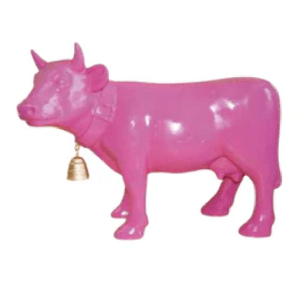 Resine Sculpture Vache 110CM Rose Clair NELIO - S&C