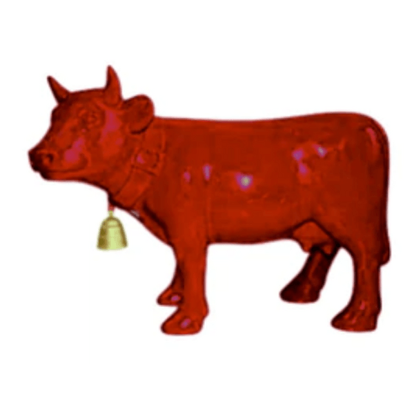 Resine Sculpture Vache 110CM Rouge CLARIMON - S&C