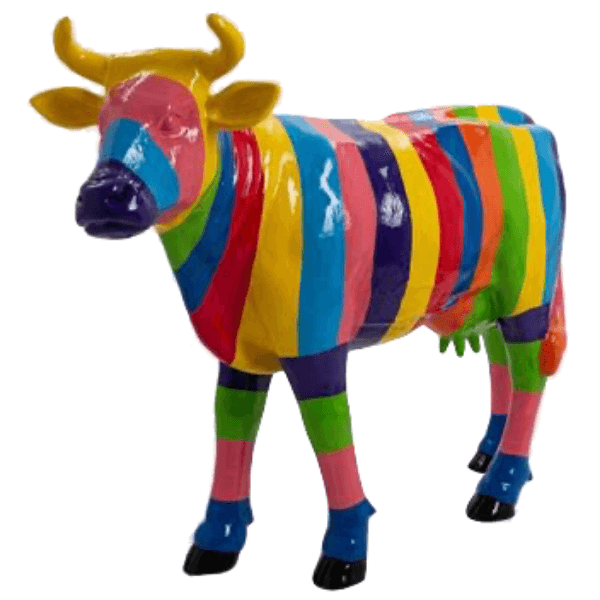 Resine Sculpture Vache 140CM Multicolore ELDORAN - S&C
