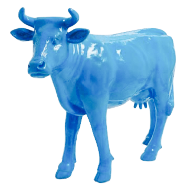 Resine Sculpture Vache 140CM Bleu Ciel JOREN - S&C