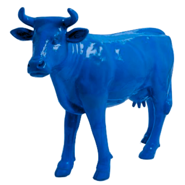 Resine Sculpture Vache 140CM Bleu Nuit LUCAS - S&C