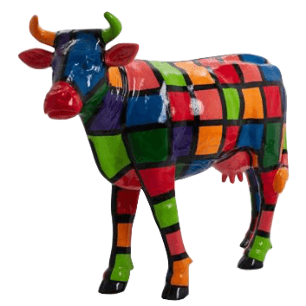 Resine Sculpture Vache 140cm Multicolore ZALDI - S&C