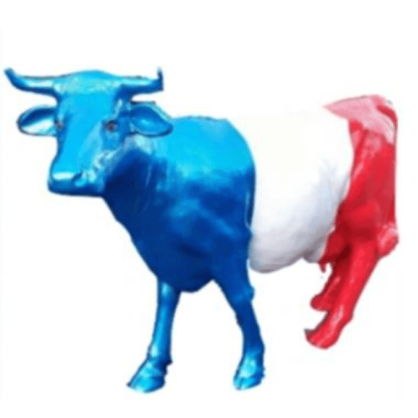 Resine Sculpture Vache 140CM Noir Et Or LORENZO - S&C