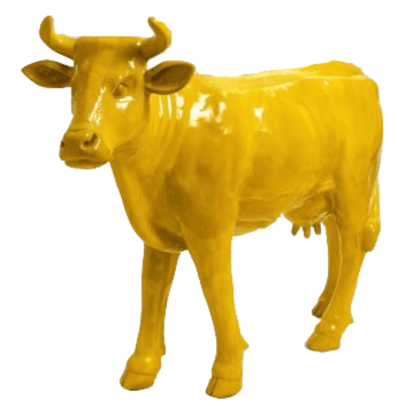 Resine Sculpture Vache 140CM Jaune GILORE - S&C