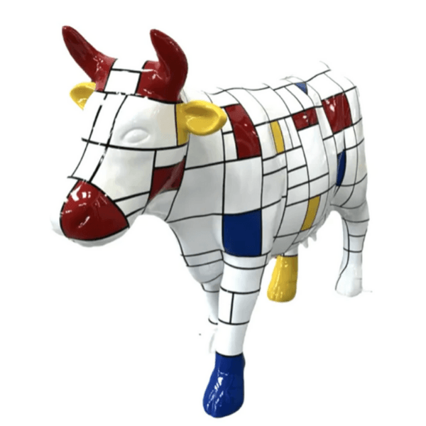 Resine Sculpture Vache 140CM Multicolore GILDE - S&C