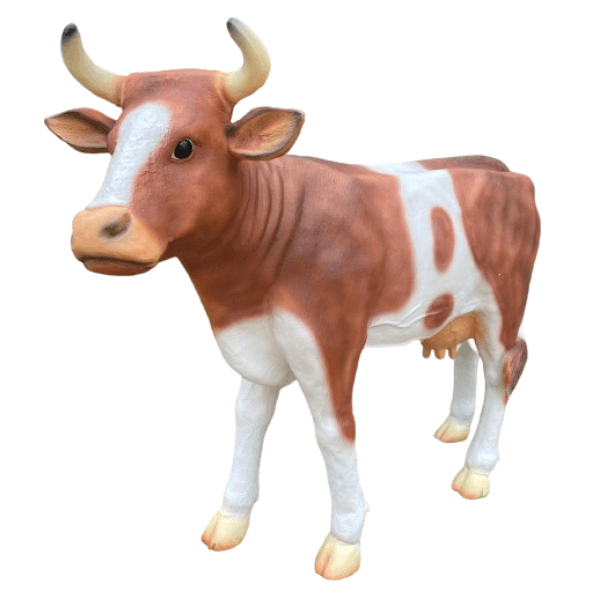 Resine Sculpture Vache 140CM Naturel LUZELLE - S&C