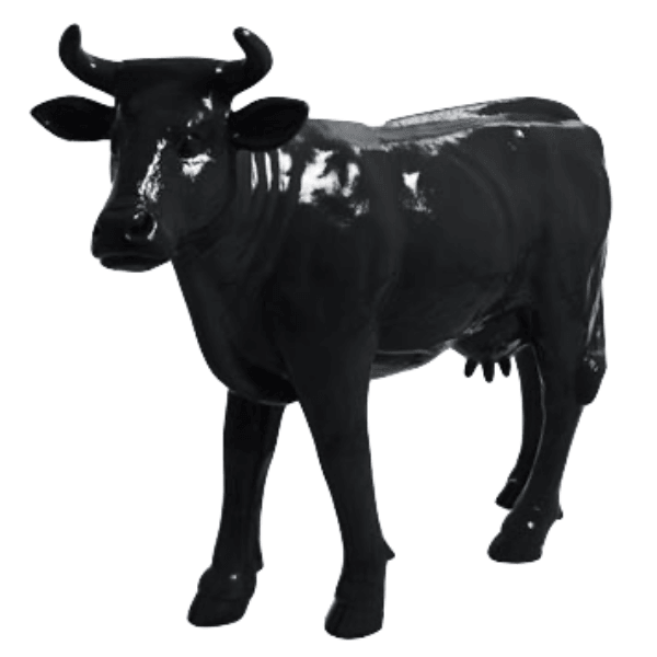 Resine Sculpture Vache 140CM Noir RILAN - S&C
