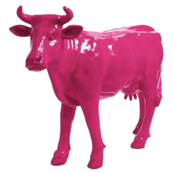 Resine Sculpture Vache 140CM Rose Fushia LIOV - S&C