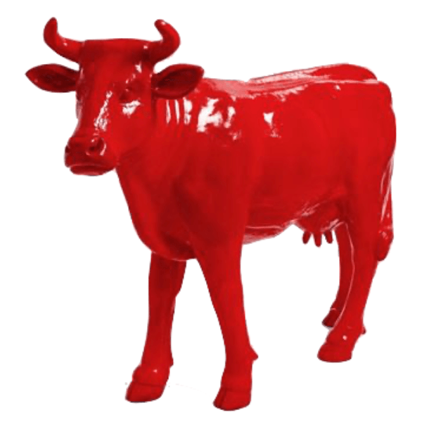 Resine Sculpture Vache 140cm Rouge KILIAN - S&C