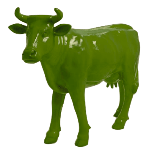 Resine Sculpture Vache 140CM Vert Kaki OREN - S&C