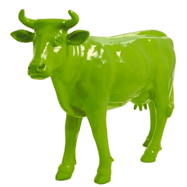 Resine Sculpture Vache 140CM Vert Pomme MALO - S&C