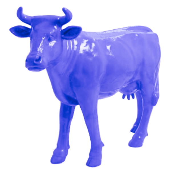 Resine Sculpture Vache 140CM Violet INDA - S&C