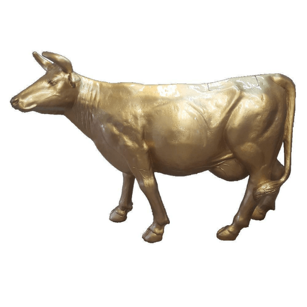 Resine Sculpture Vache 225CM Doré KALIS - S&C