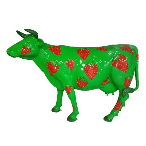 Resine Sculpture Vache 225CM Fraise DAMIS - S&C