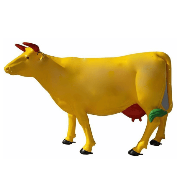 Resine Sculpture Vache 225CM Jaune ELDRA - S&C