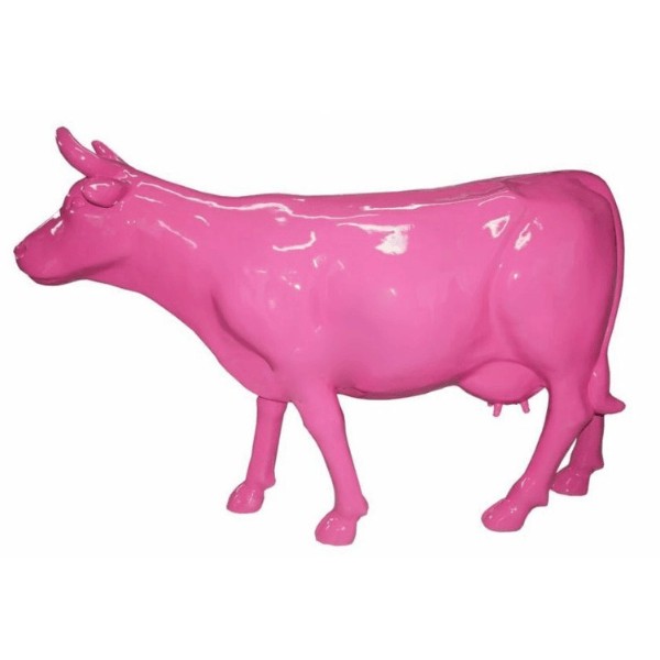 Resine Sculpture Vache 225CM Rose Clair LYSANDRE - S&C