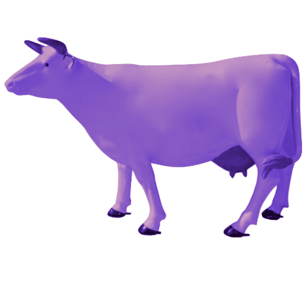 Resine Sculpture Vache 225CM Violet LUNEAU - S&C