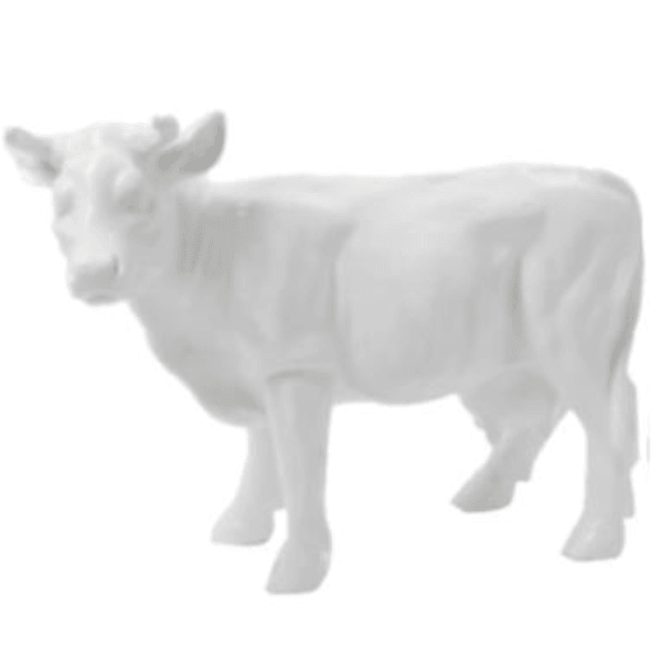 Resine Sculpture Vache 50CM Blanc MATIN - S&C
