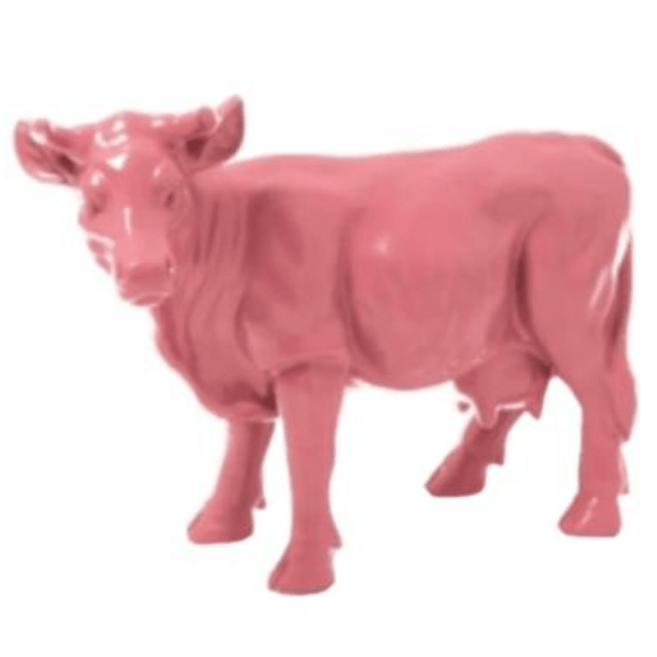 Resine Sculpture Vache 50CM Rose Clair THOLAN - S&C