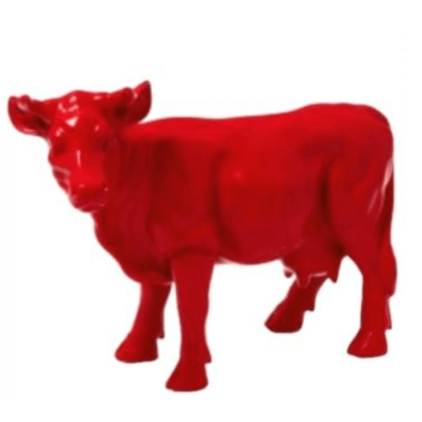 Resine Sculpture Vache 50CM Rouge LILVAN - S&C