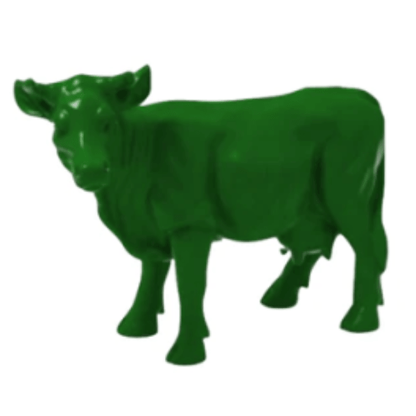 Resine Sculpture Vache 50CM Vert JORDEN - S&C