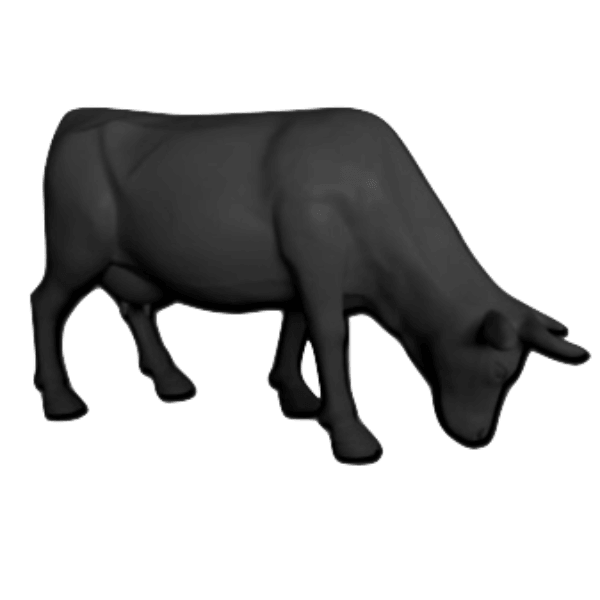 Resine Sculpture Vache 225cm Gris MIREN - S&C