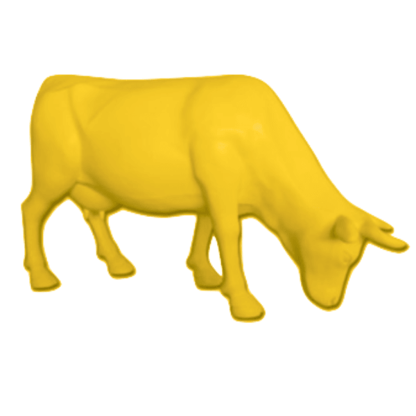 Resine Sculpture Vache 225CM Jaune OREAS - S&C