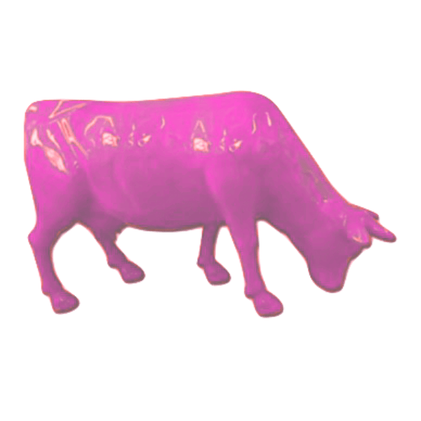 Resine Sculpture Vache 225CM Rose Fushia KALEN - S&C