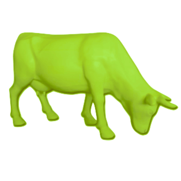 Resine Sculpture Vache 225CM Vert Pomme ZILNAR - S&C
