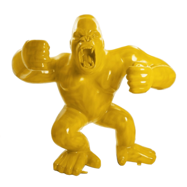 Resine Sculpture Gorille 190 CM Jaune LUCIE - S&C