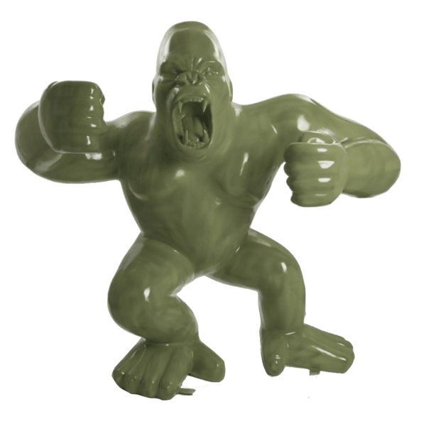 Resine Sculpture Gorille 190CM Vert Kaki LUCINDA - S&C